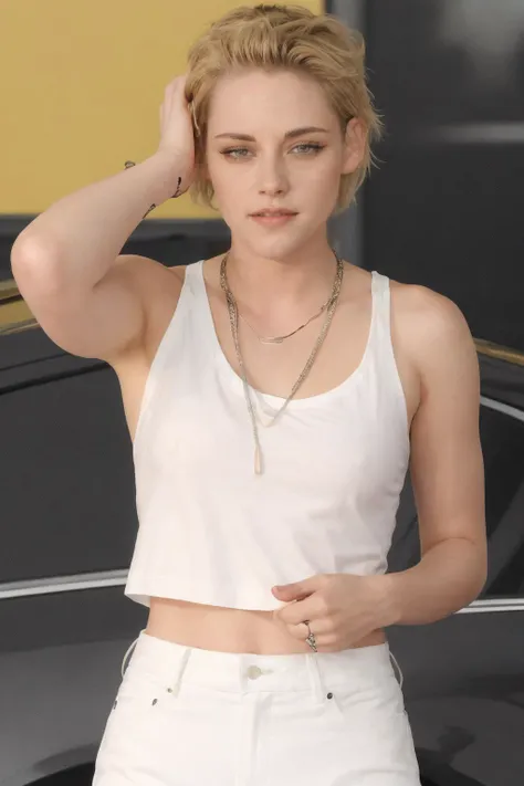 kst3w, face,short blonde hair, white tank top, white shorts  <lora:kst3w-v2:1>