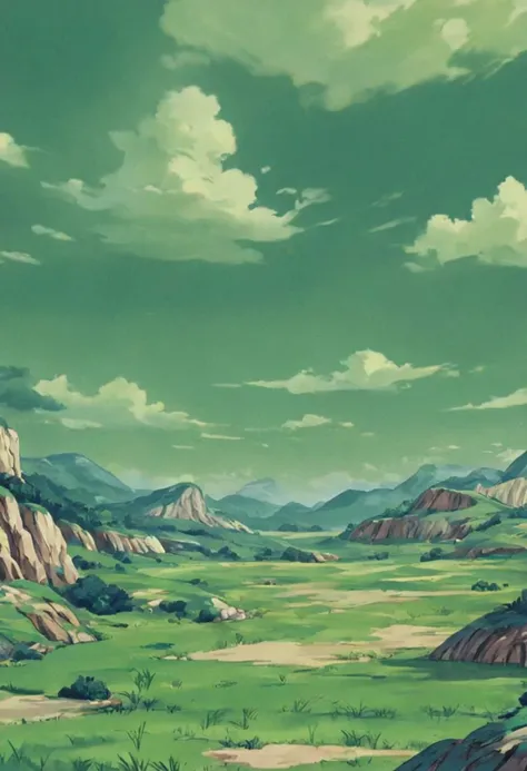 Create a land background to Dragon Ball ,masterpiece, ultra detailed, 8k, highly quality