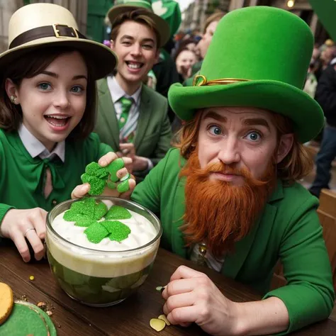 Leprechauns are celebrating Saint Patricks Day