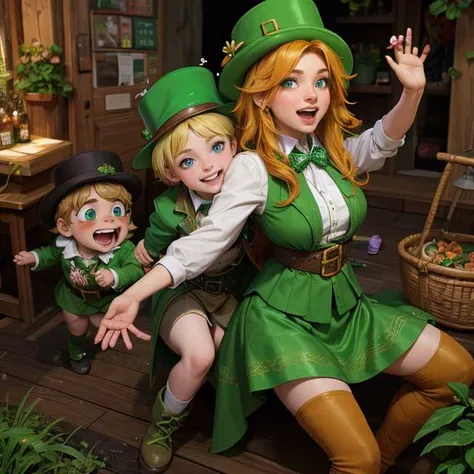 Leprechauns are celebrating Saint Patricks Day