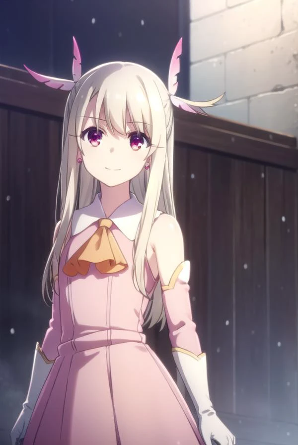 illyasvielvoneinzbern, <lora:illyasviel von einzbern s2s3-lora-nochekaiser:1>,
illyasviel von einzbern, long hair, blonde hair, (red eyes:1.3), smile,
BREAK hair ornament, gloves, dress, jewelry, earrings, detached sleeves, ascot, magical girl, feathers, p...