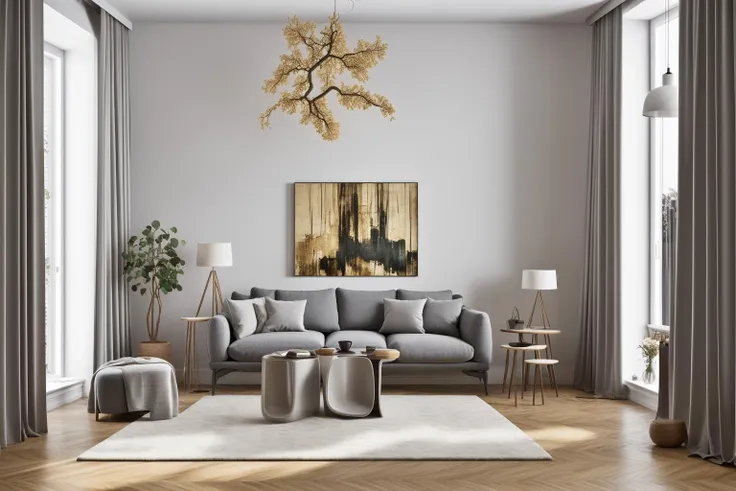 interior, a living room with a couch, chair, table and windows with curtains on them and a chandelier hanging from the ceiling, Enguerrand Quarton, vray render, a digital rendering, photorealism
interior, flower, indoors, tree, no humans, window, chair, ta...