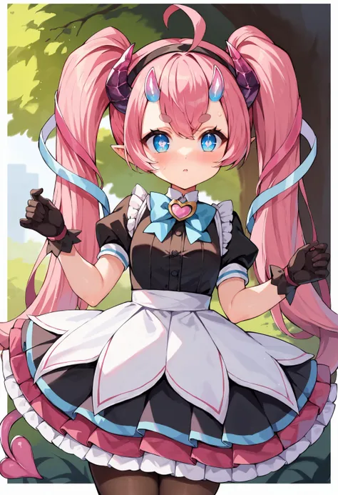 a cartoon image of a girl with pink hair and a bow