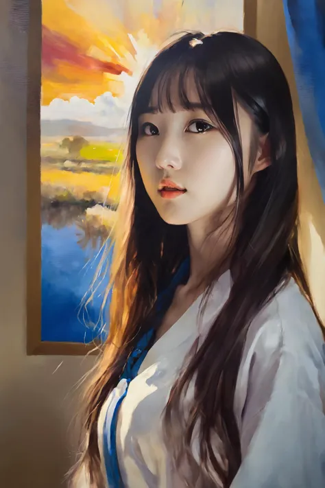 oil painting, vivid colors, beautiful light,
masterpiece, best quality, 1girl, <lora:kwFemale_Beta40-SDXL_v1:1>, asian,waifu