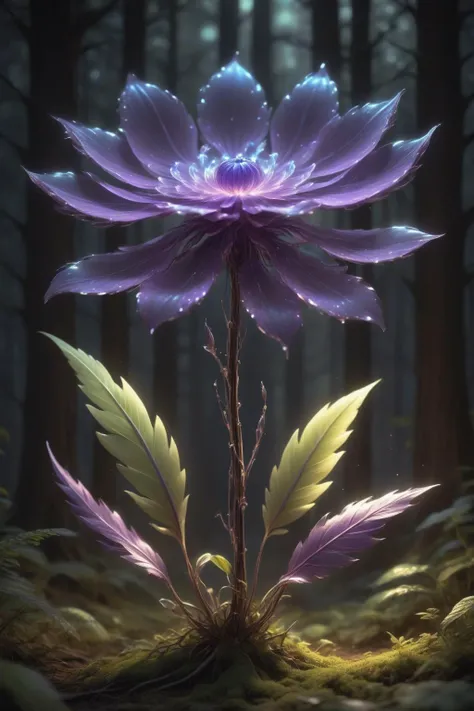 <lora:- SDXL - letitflrsh_let_it_flourish_V1.0:1>,letitflrsh,
bioluminescent purple flower,fabulous night forest,magical radiance,Concept art,depth of field,Raw photo,realistic,cinematic lighting,soft shadows,sharp focus,fractal,colorful,depth of field,bes...