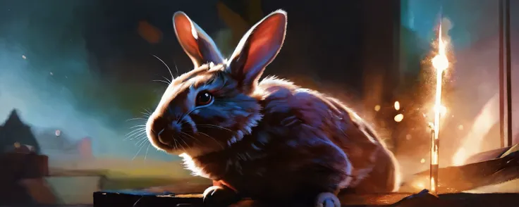 rule of thirds, (cinematic film still:1.4), (embedding:SimplePositiveXLv2.safetensors:0.5), ( half body shot :1.1) of  an anthropomorphic rabbit wizard, fine art, award winning, intricate, elegant, sharp focus, cinematic lighting, highly detailed, digital ...