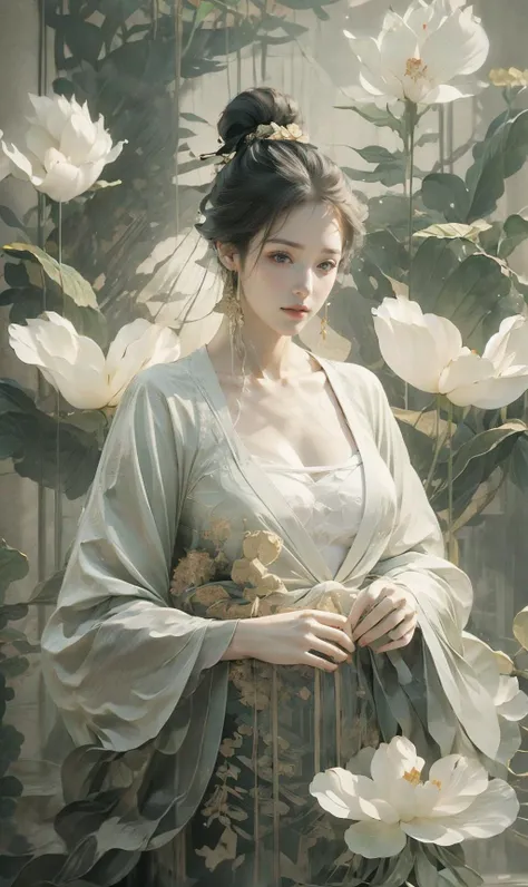 masterpiece,highest quality,exquisite details,
Ambilight,brilliant,exquisite details, double exposure,fussion of fluid abstract art,maximalism artstyle, geometric artstyle,
1girl,large breasts,water,pond,(chinese style:1.3),
<lora:anxiang:0.7>,
<lora:wlqc_...