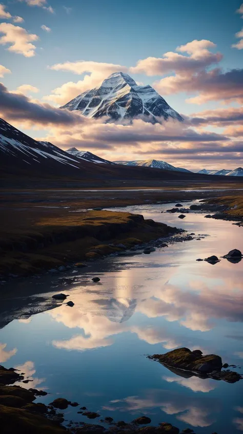 a profestional picutre of  Svalbard, Norway: In the Arctic archipelago of Svalbard, polar bears roam amidst vast icy expanses, and frozen fjords glisten under the ethereal glow of the northern lights.  ,
wide angle, landscape , 
photorealism,unreal 5 daz, ...