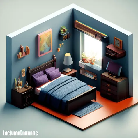 isometric cutaway,It has texture,bed,sofa, table, stool, bonsai, mural,Windows, desks,white_background,simple _background,Depth of Field, Gamma, High Contrast, Kinemacolor, 3D, Ray Tracing Global Illumination, Ray Traced, Anti-Aliasing, FXAAFull-HD, Rim Li...