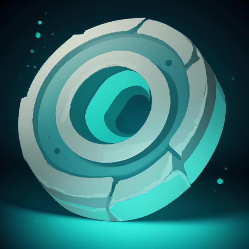 ((masterpiece,best quality)), absurdres, <lora:FantasyIcons_Coins:0.8>, teal coin, glowing, swirl symbol, swirling magic