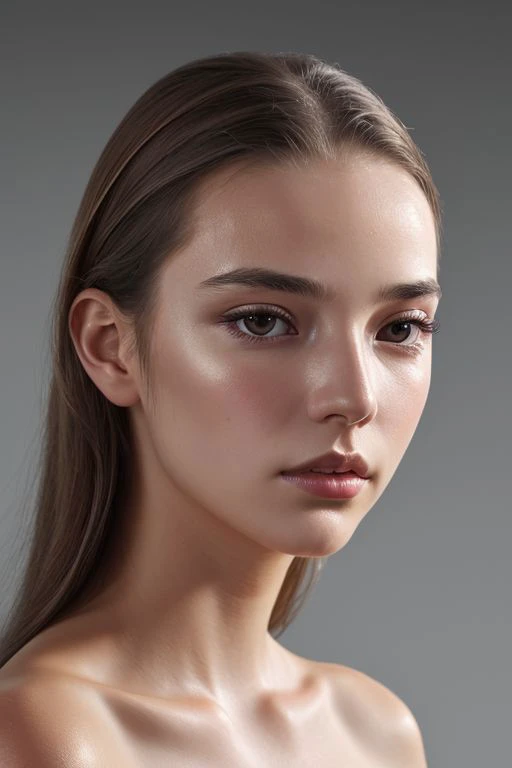 (close-up:1.0) portrait of (young:1.0) sks woman, (oiled shiny skin:1.0), (subtle profile angle:1),
(8k uhd:1.0), (best quality:1.0), (masterpiece:1.0), (sharp focus:1.0), (simple-grey-backdrop:1.0),
 <lora:CR-AnyaTaylorJoy-small-v1-malcolmrey:0.6>