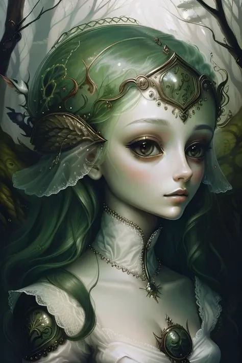 1girl in a mythical forest, masterpiece, perfect face <lora:surreal00d:1> surreal00d