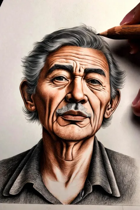 <lora:dbmn_v2:1>
masterpiece, best hand drawing quality, artistic highly detailed handmade illustration, volumetric lighting and shadows
classic drawing Style, Retirement age, Lean, Central Asian, Gray eyes,  Nostril Narrow Nose,  Chiseled Jaw,   Triangle ...