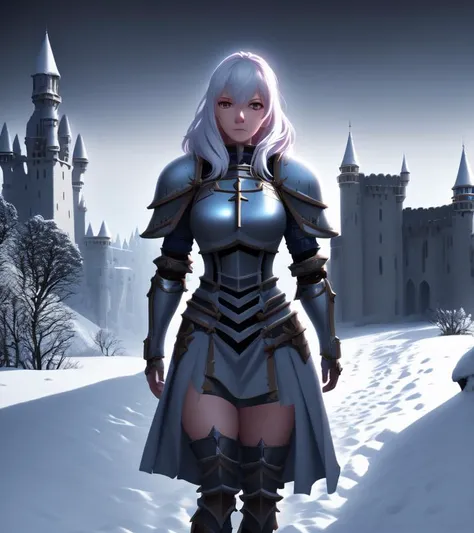 ((anime:1.2), exceptional, best aesthetic, new, newest, best quality, masterpiece, detailed:1.2),
1girl, paladin knight in snow ...