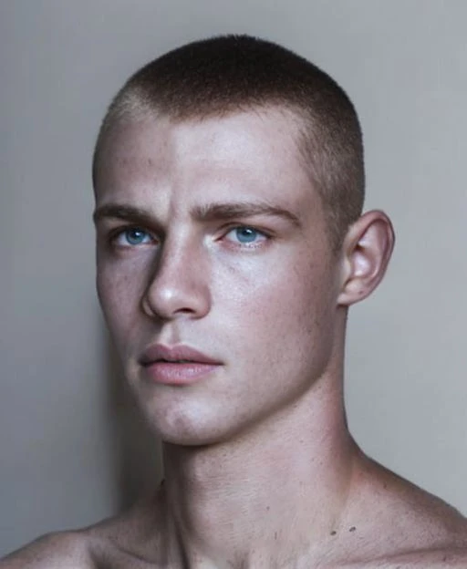 a close up of a man with a shirt on posing for a picture