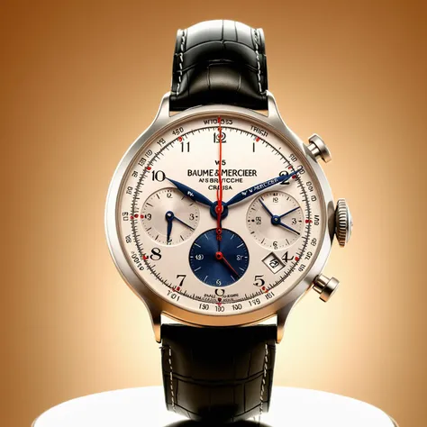 <lora:W4tch35_05XL-final:1>,an advertising photograph of a beautiful (W4tch35:1.2) as a (baume & mercier:1.3) watch,on a watch stand,with detailed movement,medium shot,tilt shift,bokhe,8k wallpaper,masterpiece,photorealistic,HDR UHD,high contrast,hyper rea...