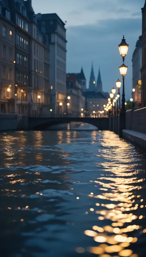 cinematic photo of a city by the river, 35mm photograph, film, bokeh, professional, 4k, highly detailed