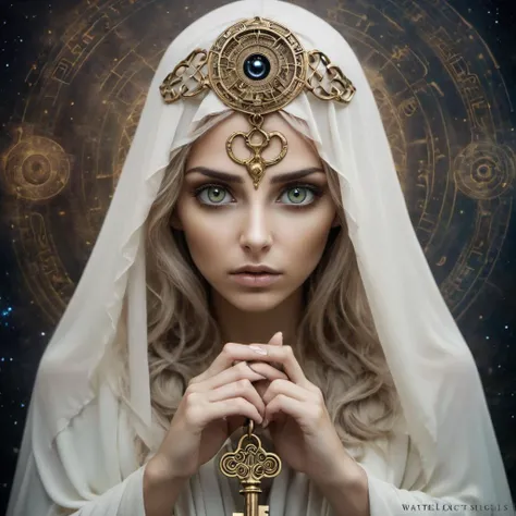 Goddess of Secrets, she shrouds herself in mystery, skin veiled in enigmatic allure. Eyes, deep and inscrutable, hold the keys to hidden knowledge. Symbols and sigils adorn her hair, guarding ancient truths. With each whispered revelation, she reveals the ...