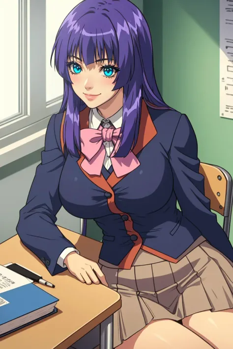 anime girl sitting at a desk with a laptop computer