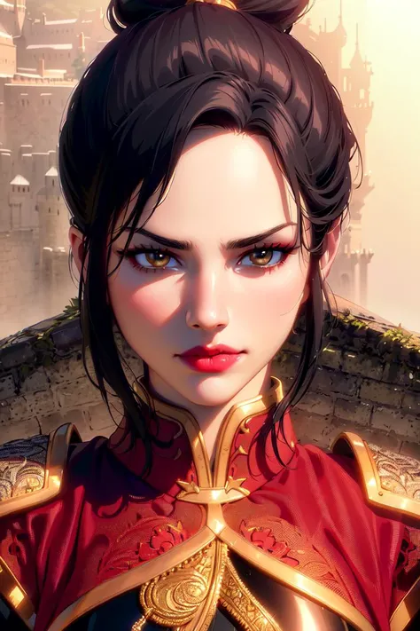 ultra realistic 8k cg, masterpiece, ((ultra detailed background, delicate pattern, intricate detail, highly detailed, fine details best quality, hyperdetailed face)), (photorealistic:1.4),beautiful lighting, absurdres, RAW photo, film grain, Azula, 1girl, ...