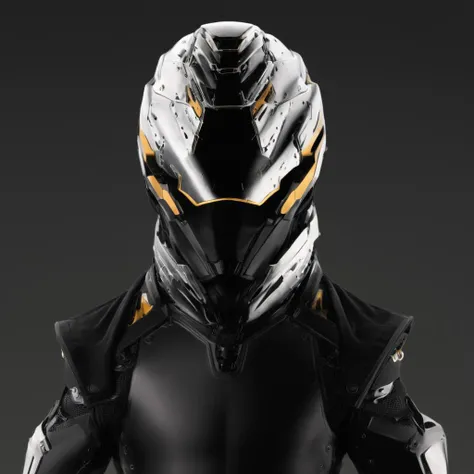 UHD, 4k, ultra detailed, cinematic, a photograph of  <lora:vantablack style:1>
a man in a black suit and helmet,solo,1boy,upper body,male focus,grey background,armor,helmet , vantablack style, super-black coating style, dark coating style
 <lora:Low-key li...