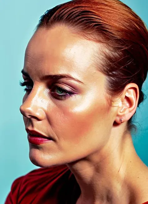 close up portrait of sks woman , by Flora Borsi, style by Flora Borsi, bold, bright colours, ((Flora Borsi)), by Gregory Crewdson, <lora:locon_abbiecornish_v1_from_v1_64_32:1>