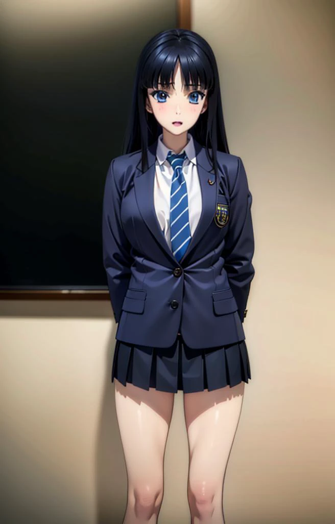 (8k, RAW photo, best quality, masterpiece:1.2), (realistic, photo-realistic:1.37), ultra-detailed,(detailed beautiful girl:1.4),1 girl, full body shot, standing pose,school uniform,micro mini skirt<lora:touma kazusa V1.1:0.9>touma kazusa,negative_hand-neg ...