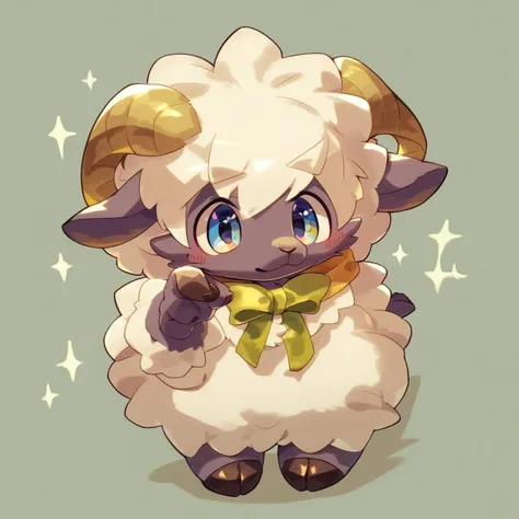 anime character of a goat with a bow and a bow tie