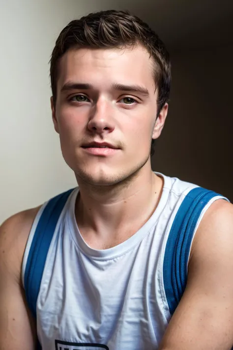 face focus, portrait face, looking at camera, 8k uhd, dslr, soft lighting, high quality, <lora:joshhutcherson_37350:1>, joshhutcherson person, facial hair, 20yo guy, handsome, masculine, stubble, simple background, (masterpiece,best quality:1.5)