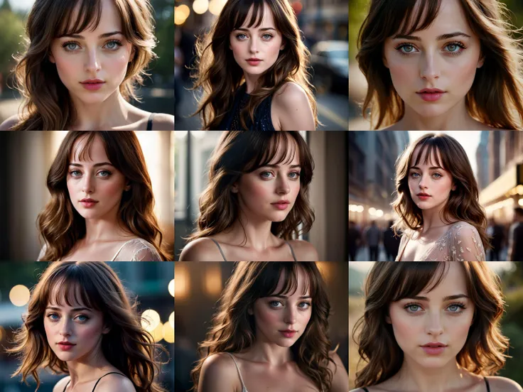 Dakota Johnson, (exotic, alluring, sexy), (beautiful gorgeous face, shaped face), (detailed pupils:1), (crystal clear eyes:1.2), (dark eyeshadows:2), (black eyeliners:1), (blush cheeks:0.8), (lipstick:0.8, lipgloss:0.8), (full lips:1.2), (pouty lips:1.2), ...