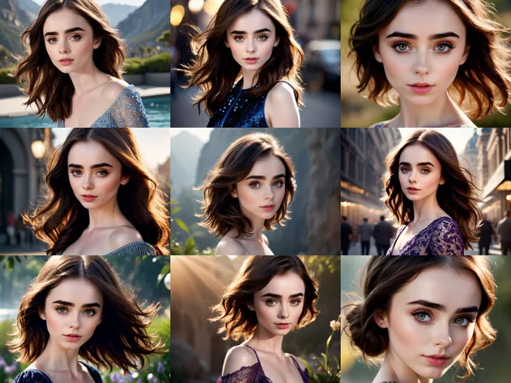 Lily Collins, (exotic, alluring, sexy), (beautiful gorgeous face, shaped face), (detailed pupils:1), (crystal clear eyes:1.2), (dark eyeshadows:2), (black eyeliners:1), (blush cheeks:0.8), (lipstick:0.8, lipgloss:0.8), (full lips:1.2), (pouty lips:1.2), (f...