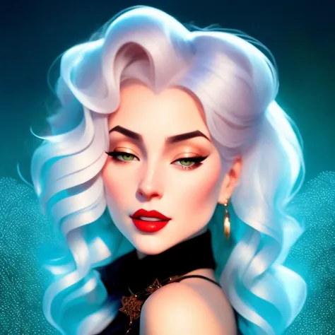 waist up portrait of beautiful Full-figured Yawning castlevania vampire woman with Cyan Short layered hair hairstyle wearing Pantyhose, high quality, trending on artstation, 4k, 8k, highly detailed, sharp focus, art by rfktrstyle, greg rutkowski, artgerm, ...