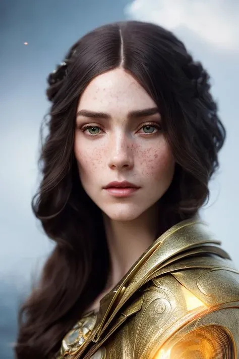 high detail RAW color Photo of pale beautiful 30yo woman with angular face, pointed chin, feminine, large eyes, cape, realistic, symmetrical, highly detailed, harsh lighting, cinematic lighting, art by artgerm and greg rutkowski and alphonse mucha, ((torna...