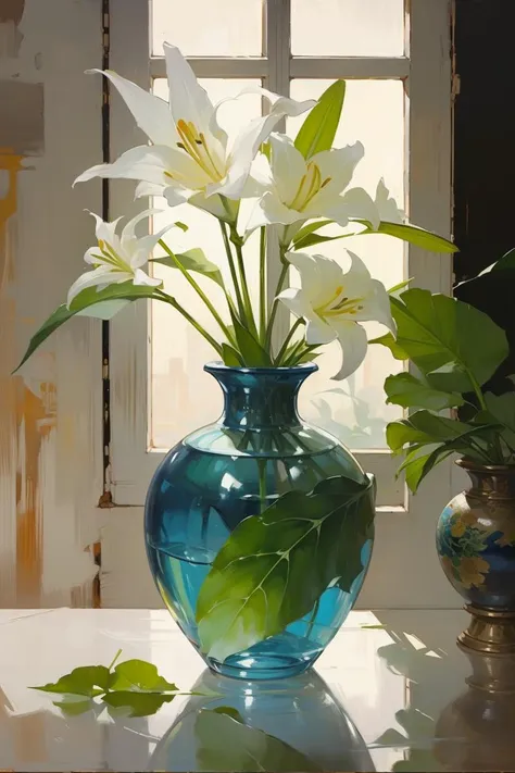 there are two vases with flowers in them on a table