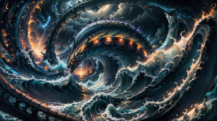 a close up of a spiral design with a lot of clouds