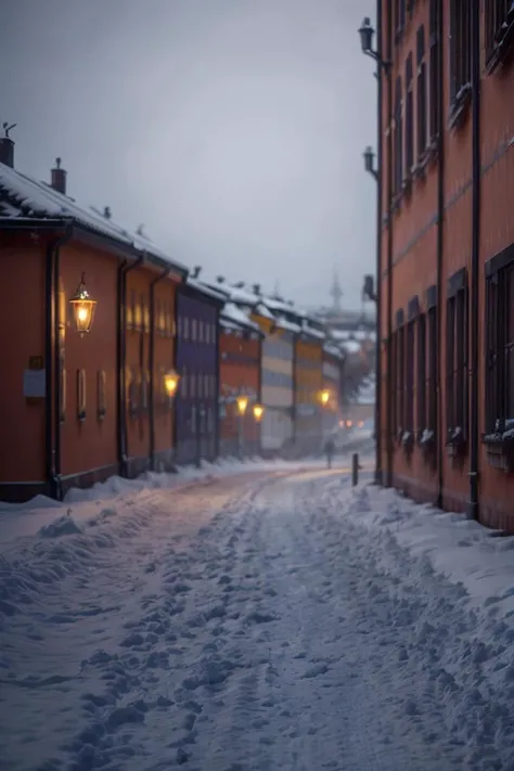 (photo RAW),(autumn,a snowy scene in the city of stockholm:1.3),(abstract textured background:1.2),masterpiece, top quality, best quality, official art,highest detailed,depth of field,bokeh,atmospheric lighting, cinematic composition,complex multiple subje...