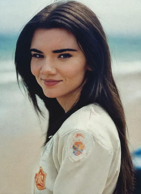 photo of beautiful sks woman, hyper realistic photograph, detailed face,film grain, Kodak portra 800, f1.8, intricate, at the beach, <lora:locon_brett_v2_from_v1_64_32:1.3>