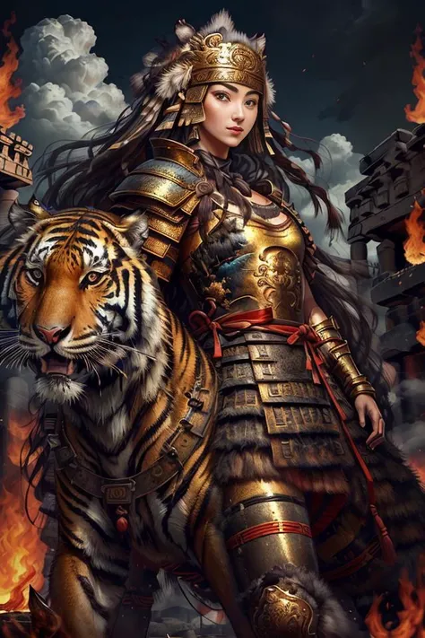 1girl, (tiger as background:1.2), HDR, 4k, 8k resolution, 10bit color, (RAW photo:1.2), (masterpiece:1.3), (photorealistic:1.4),  (best quality:1.4), ultra high res, (extreme detailed illustration),
(Look at viewer:1.8), very bright eyes, very beautiful fa...