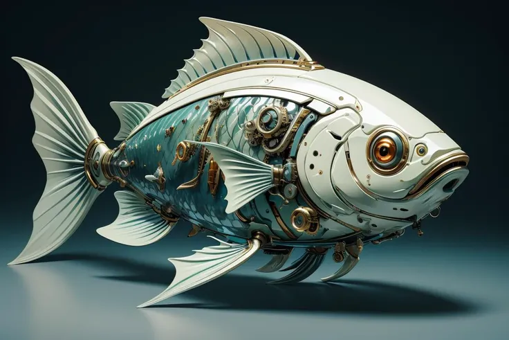 Unreal Engine,((ultra realistic details)), solo,shadows,  8k, ultra_sharp, metal, ornaments_detailed, highly_intricate_details,  glowing_eyes, neon_details, <lora:Mechanicalfish:0.7>, Mechanical fish,underwater