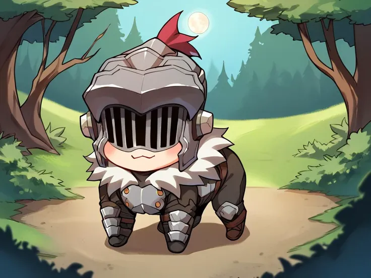 a cartoon image of a knight in armor walking through a forest