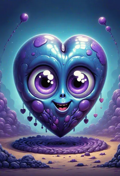 DonMCu73T00nXL cartoon heart, bluish-purple abyssal radiation  <lora:DonMCu73T00nXL:0.8> DonMCu73T00nXL