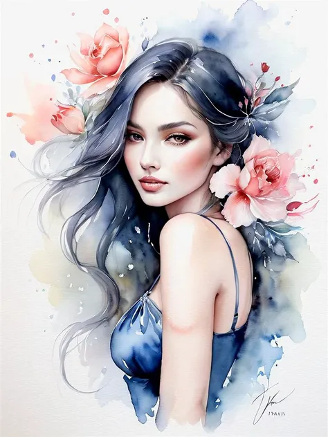 Tina Maria Elena Baks artwork is a stunning representation of delicate watercolor art that celebrates sexy femininity and sensuality. Through her skilled use of soft colors and fluid forms, she creates a mesmerizing visual experience that captures the esse...