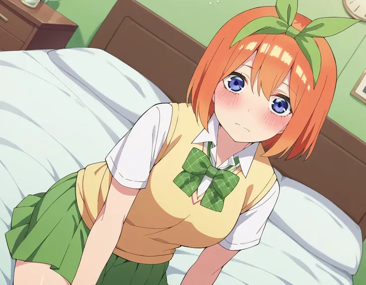 score_9, score_8_up, score_7_up, source_anime,
yotsubanakano, <lora:yotsuba-nakano-s2-ponyxl-lora-nochekaiser:1>, 
yotsuba nakano, bangs, short hair, blue eyes, hair between eyes, hair ribbon, hairband, orange hair, green ribbon, mature female,
skirt, shir...