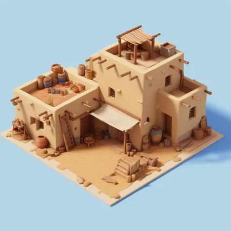 a close up of a small building with a lot of clay