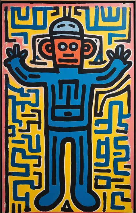 masterpiece,best quality,<lora:tbh164-sdxl:0.9>,illustration,style of Keith Haring, portrait of noble man