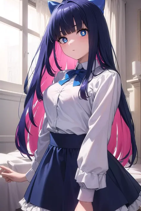 psgstocking, <lyco:psg stocking-lyco-nochekaiser:1>,
psg stocking, blue eyes, blue hair, colored inner hair, hair bow, long hair, multicolored hair, pink hair, two-tone hair, bangs, blunt bangs, (bright pupils:1.5),
brooch, striped, striped thighhighs, thi...