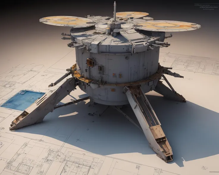 masterpiece, high quality, absurdres, 8K ,UHD
<lora:Blueprint_last:1>   
stellar lander, Blueprint Schematic Drawing, , technical drawing, blueprint, schematic, unreal engin 5,octane render,(2D:1.2),, oil painting, textured, layered, rich, classic, depth,t...