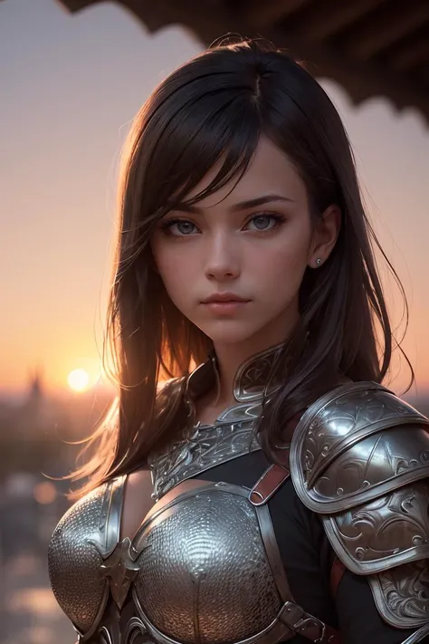 (masterpiece), (extremely intricate:1.3), (realistic), portrait of a girl, the most beautiful in the world, (medieval armor), metal reflections, upper body, outdoors, intense sunlight, far away castle, professional photograph of a stunning woman detailed, ...