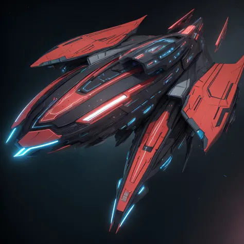 Red Sp4ceM battle space ship,galaxy background,sharp focus,UHD,octane render,<lora:sp4c3sh1p:0.8>,