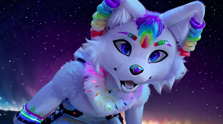 <lora:Furtastic_Detailer:1>,<lora:more_details:1>,<hypernet:furryYiffy_v12:1>,boopernova,furry,(highly detailed:1.4),(detailed face:1.4),rainbow nose,rainbow spotted mane,rainbow eyebrows,full body,full body view,far shot:1.6,anthro,anthro wolf,kkw-fur,whi...